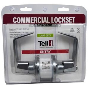Tell Manufacturing Commercial Entry Lockset Satin Chrome Grade 2 LT2081CTL 26D